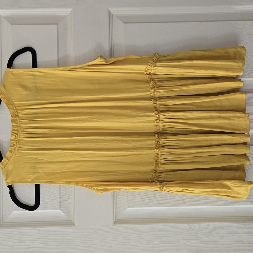 Ann Taylor LOFT Ruffle Peplum Sleeveless Blouse Yellow - Picture 4 of 6